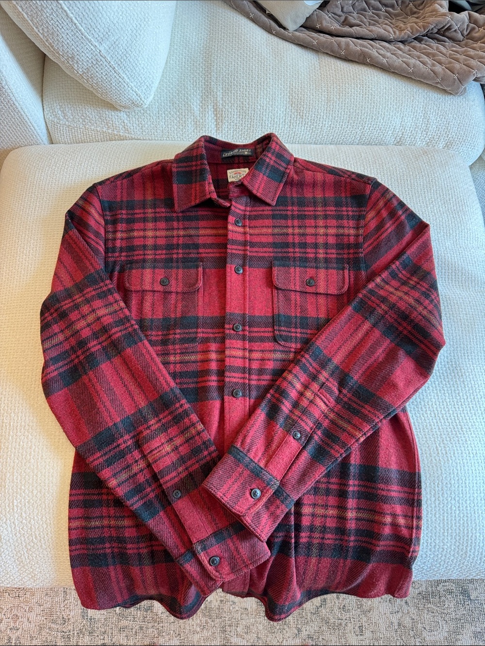 Faherty Men's Legend Red Plaid Flannel